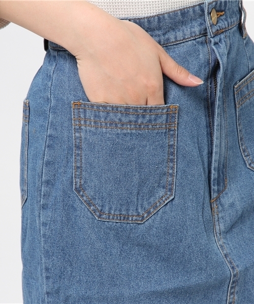 Omekashi(オメカシ)の「【Omekashi】デニムタイトスカート(デニムスカート・レディース・ブルー/ネイビー・フリ-)」の9枚目の写真