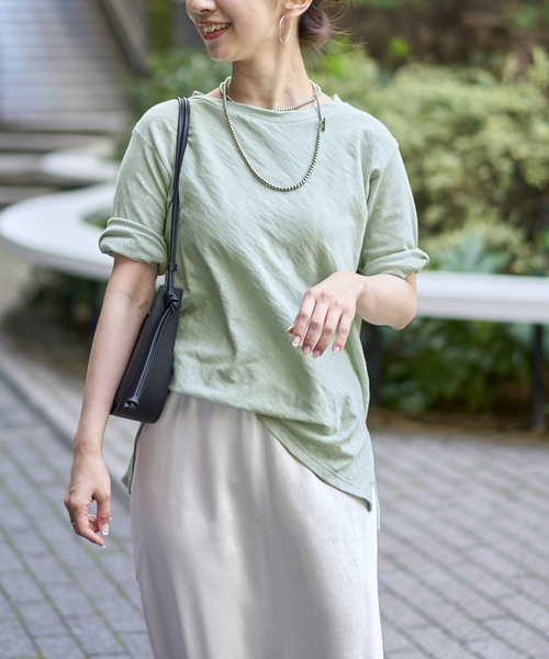 RITA（リタ）の「【RITA】スラブTEE（Tシャツ/カットソー・レディース・ブラック/ピンク/グリーン/ホワイト・FREE）」の3枚目の写真