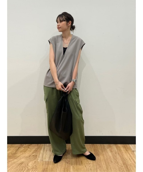 BACK NUMBER（バックナンバー）の「【BACK NUMBER】カーゴリラックスパンツ（カーゴパンツ・レディース・ダークグレー/カーキブラウン・M/L）」の20枚目の写真