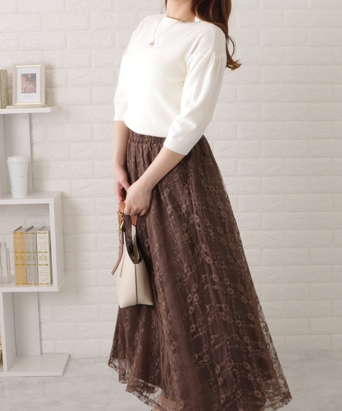 Lace Ladies(レースレディース)の「半袖リブニットボトルネックプルオーバー(シャツ/ブラウス・レディース・ピンク/グリーン/ベージュ/ホワイト/ブラック・FREE)」の14枚目の写真