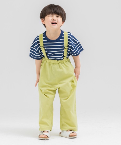 chil2（チルツー）の「コットン100％ ボーダーTシャツ（Tシャツ/カットソー・キッズ・ネイビー/オレンジ/ラベンダー/イエロー/グリーン/サックスブルー・80ｃｍ/90cm/100cm/110cm/120cm/130cm/140cm/150cm）」の20枚目の写真