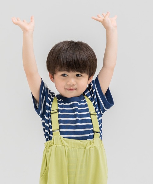 chil2（チルツー）の「コットン100％ ボーダーTシャツ（Tシャツ/カットソー・キッズ・ネイビー/オレンジ/ラベンダー/イエロー/グリーン/サックスブルー・80ｃｍ/90cm/100cm/110cm/120cm/130cm/140cm/150cm）」の21枚目の写真