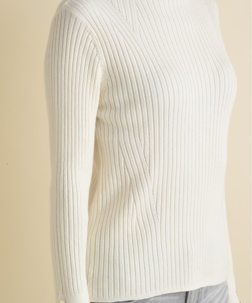 INTERPLANET（インタープラネット）の「変形編み袖口ボタンリブニット（ニット/セーター・レディース・オフホワイト/グレー/ブラック/イエロー/ブルー/ホワイト・FREE）」の20枚目の写真