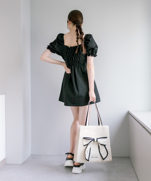 OLIVE des OLIVE（オリーブデオリーブ）の「【WEB限定カラー有】推しなミニワンピース　1031090530（ワンピース・レディース・ブラック/ブラック系その他/ワンウォッシュ・FREE）」の16枚目の写真