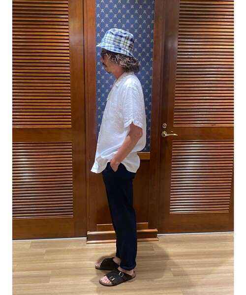 BROOKS BROTHERS（ブルックスブラザーズ）の「アイリッシュリネン ソリッド ショートスリーブオープンカラーシャツ Regular Fit（シャツ/ブラウス・メンズ・ホワイト/ネイビー・LARGE/SMALL/MEDIUM）」の12枚目の写真
