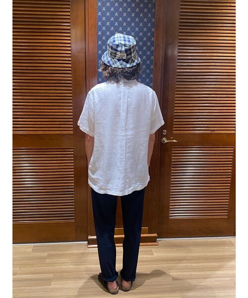 BROOKS BROTHERS（ブルックスブラザーズ）の「アイリッシュリネン ソリッド ショートスリーブオープンカラーシャツ Regular Fit（シャツ/ブラウス・メンズ・ホワイト/ネイビー・LARGE/SMALL/MEDIUM）」の13枚目の写真
