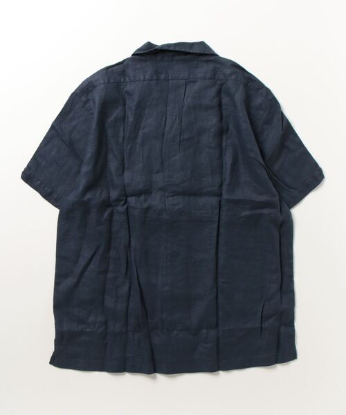 BROOKS BROTHERS（ブルックスブラザーズ）の「アイリッシュリネン ソリッド ショートスリーブオープンカラーシャツ Regular Fit（シャツ/ブラウス・メンズ・ホワイト/ネイビー・LARGE/SMALL/MEDIUM）」の7枚目の写真