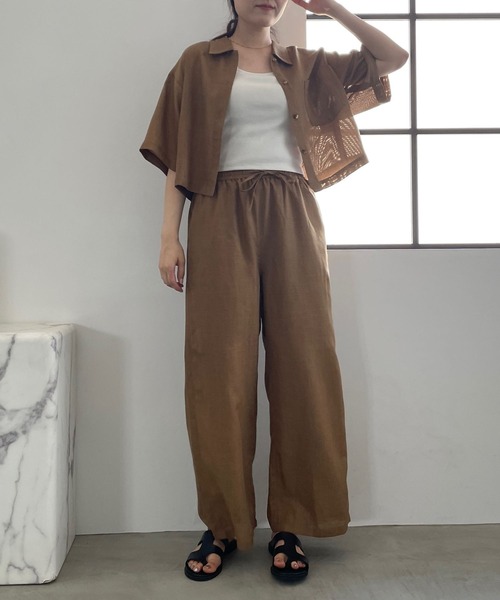 LOWRYS FARM(ローリーズファーム)の「メッシュクロップドシャツSS 907060(シャツ/ブラウス・レディース・アイボリー/ブラック/ブラウン・FREE)」の8枚目の写真