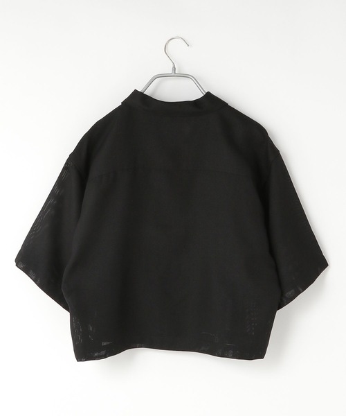 LOWRYS FARM(ローリーズファーム)の「メッシュクロップドシャツSS 907060(シャツ/ブラウス・レディース・アイボリー/ブラック/ブラウン・FREE)」の12枚目の写真