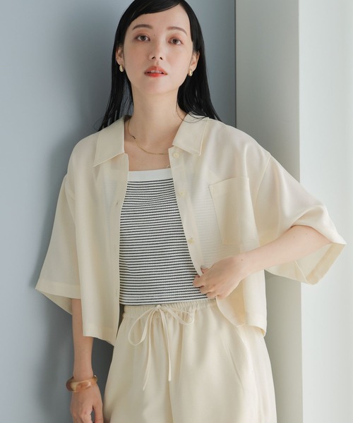 LOWRYS FARM(ローリーズファーム)の「メッシュクロップドシャツSS 907060(シャツ/ブラウス・レディース・アイボリー/ブラック/ブラウン・FREE)」の19枚目の写真