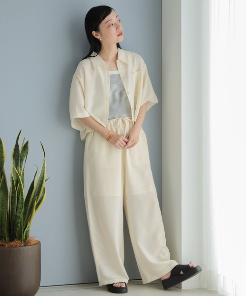 LOWRYS FARM(ローリーズファーム)の「メッシュクロップドシャツSS 907060(シャツ/ブラウス・レディース・アイボリー/ブラック/ブラウン・FREE)」の20枚目の写真