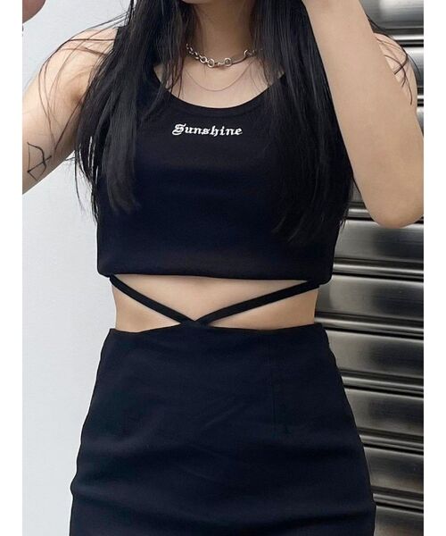 EVRIS（エヴリス）の「Sunshineリブタンクトップ（タンクトップ・レディース・ブラック/グレー/ホワイト・FREE）」の2枚目の写真