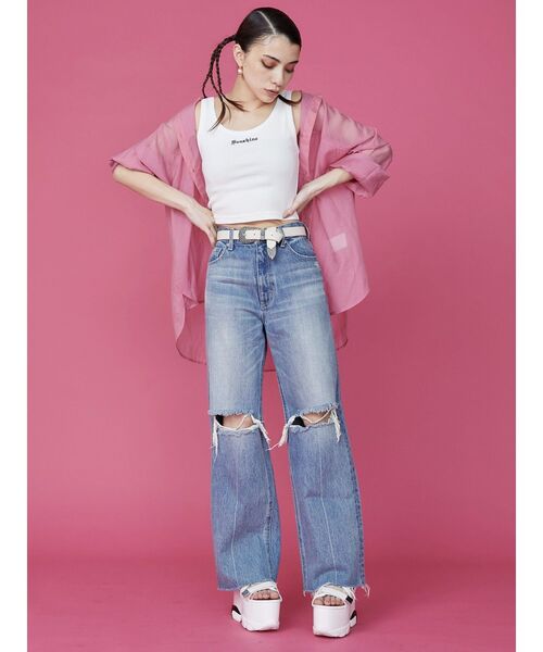 EVRIS（エヴリス）の「Sunshineリブタンクトップ（タンクトップ・レディース・ブラック/グレー/ホワイト・FREE）」の4枚目の写真