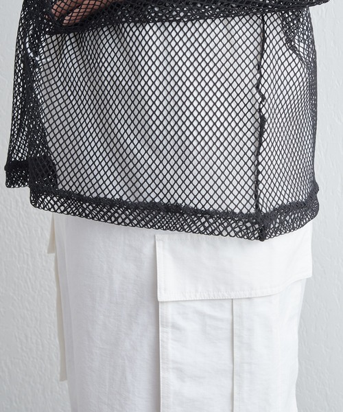 COLONY 2139（コロニートゥーワンスリーナイン）の「カットメッシュフードプルオーバー（パーカー・レディース・ブラック/ブルー/オフホワイト・FREE）」の7枚目の写真