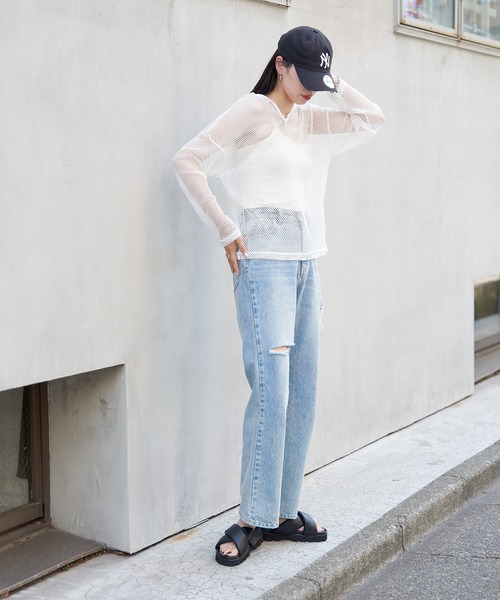 COLONY 2139（コロニートゥーワンスリーナイン）の「カットメッシュフードプルオーバー（パーカー・レディース・ブラック/ブルー/オフホワイト・FREE）」の4枚目の写真