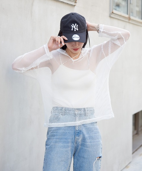 COLONY 2139（コロニートゥーワンスリーナイン）の「カットメッシュフードプルオーバー（パーカー・レディース・ブラック/ブルー/オフホワイト・FREE）」の20枚目の写真