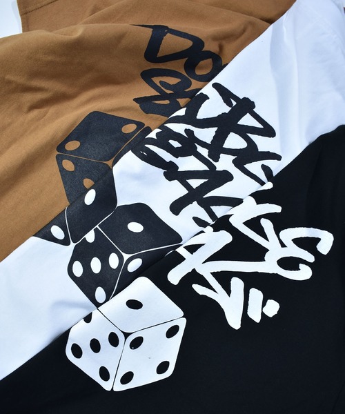 DOUBLE STEAL(ダブルスティール)の「タギングダイス Tシャツ(Tシャツ/カットソー・メンズ・ライトブラウン/ブラック/ホワイト/グレイッシュブルー・LARGE/X-LARGE/MEDIUM/XX-LARGE)」の6枚目の写真