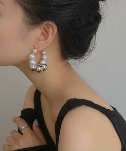 LYEON（リヨン）の「シルバーパールピアス（ピアス（両耳用）・レディース・シルバー・FREE）」の6枚目の写真