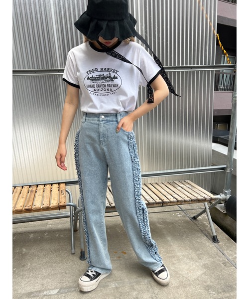 WC(ダブル シー)の「フリルラインデニムパンツ(デニムパンツ・レディース・ブルー・FREE)」の22枚目の写真