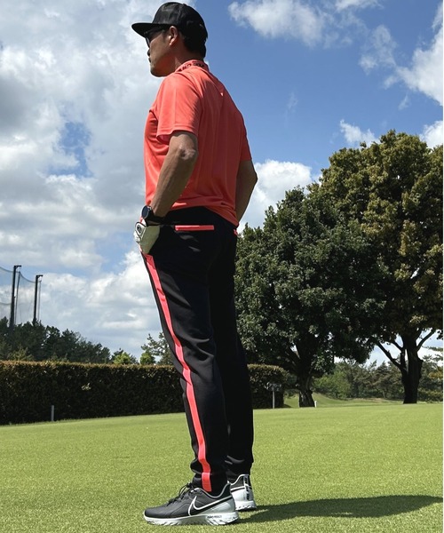 ストレッチ ポンチ ジャージ素材ゴルフウェア ライン入り テーパード