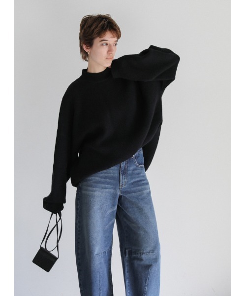 select MOCA（セレクトモカ）の「ラインカーブワイドデニム（デニムパンツ・レディース・ダークインディゴブルー/ワンウォッシュ・SMALL/MEDIUM）」の9枚目の写真