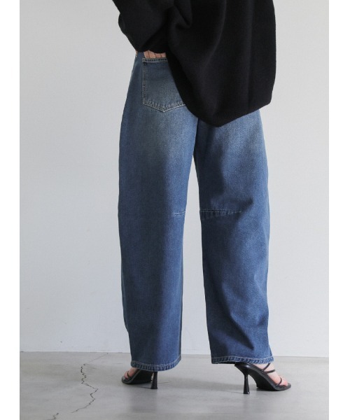 select MOCA（セレクトモカ）の「ラインカーブワイドデニム（デニムパンツ・レディース・ダークインディゴブルー/ワンウォッシュ・SMALL/MEDIUM）」の11枚目の写真