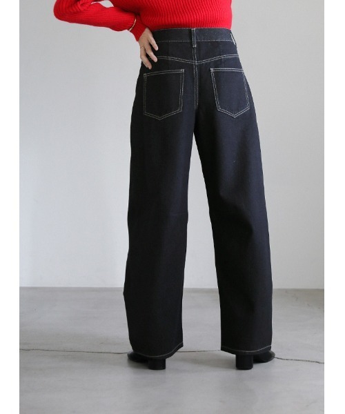 select MOCA（セレクトモカ）の「ラインカーブワイドデニム（デニム