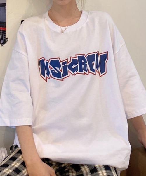 Achic(アシック)の「Tシャツ 英文字ロゴトップス(Tシャツ/カットソー・レディース・ホワイト/ブラック・M)」の5枚目の写真
