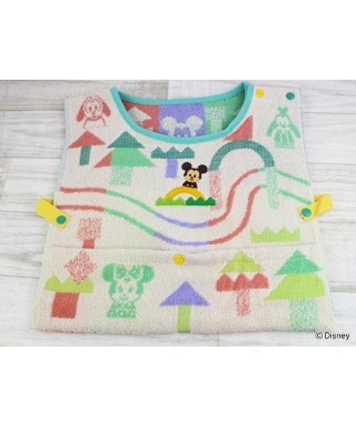 Disney|KIDEA(ディズニー|キディア)の「∴【 Disney KIDEA / ディズニーキディア】TUNAGARU MORI ベスト型タオル 711077380 TOB(スタイ/よだれかけ・キッズ・ベージュ・FREE)」の1枚目の写真