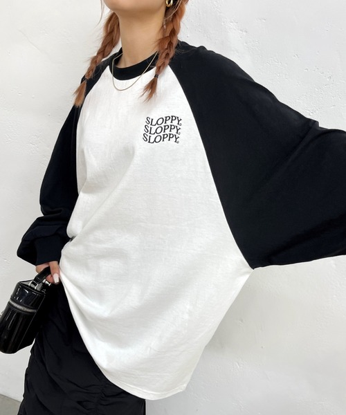 WHO'S WHO gallery(フーズフーギャラリー)の「《WEB限定》【SLOPPY/スロッピー】ラグランビッグロンTEE(Tシャツ/カットソー・レディース・グレー/オフホワイト/ネイビー・FREE)」の4枚目の写真