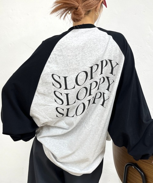 WHO'S WHO gallery(フーズフーギャラリー)の「《WEB限定》【SLOPPY/スロッピー】ラグランビッグロンTEE(Tシャツ/カットソー・レディース・グレー/オフホワイト/ネイビー・FREE)」の8枚目の写真