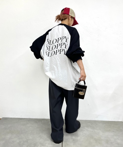 WHO'S WHO gallery(フーズフーギャラリー)の「《WEB限定》【SLOPPY/スロッピー】ラグランビッグロンTEE(Tシャツ/カットソー・レディース・グレー/オフホワイト/ネイビー・FREE)」の9枚目の写真