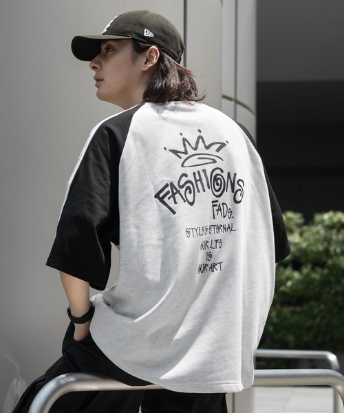 kutir(クティール)の「ライン入りラグラントップス(Tシャツ/カットソー・メンズ・杢グレー/チャコールグレー/ブラック・MEDIUM/LARGE)」の2枚目の写真