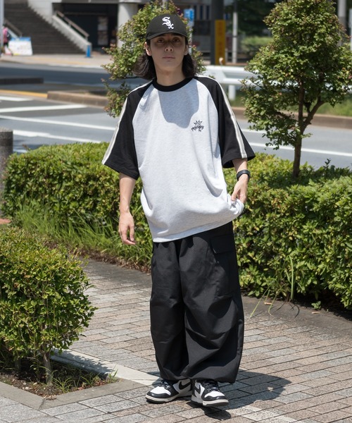 kutir(クティール)の「ライン入りラグラントップス(Tシャツ/カットソー・メンズ・杢グレー/チャコールグレー/ブラック・MEDIUM/LARGE)」の9枚目の写真