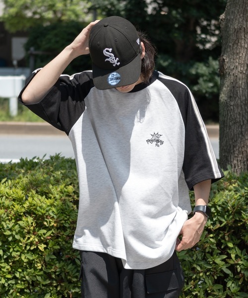 kutir(クティール)の「ライン入りラグラントップス(Tシャツ/カットソー・メンズ・杢グレー/チャコールグレー/ブラック・MEDIUM/LARGE)」の5枚目の写真