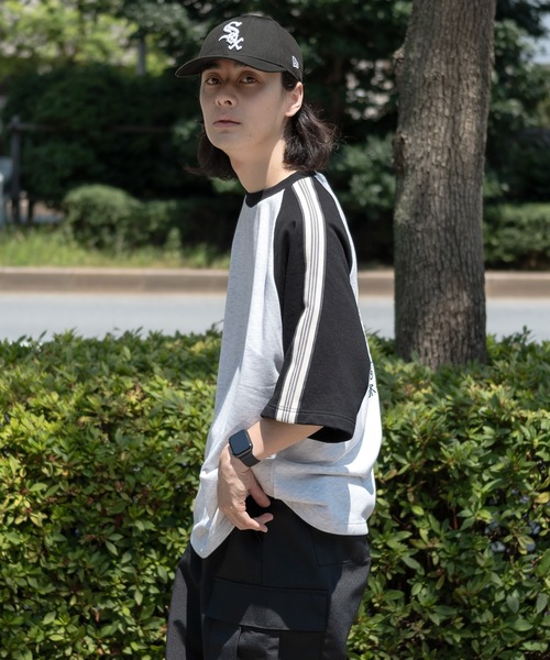 kutir(クティール)の「ライン入りラグラントップス(Tシャツ/カットソー・メンズ・杢グレー/チャコールグレー/ブラック・MEDIUM/LARGE)」の6枚目の写真