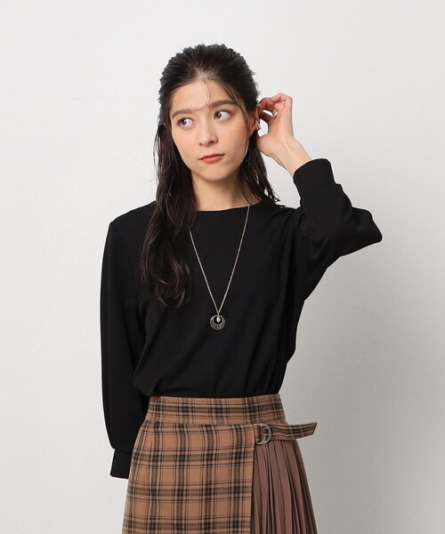 DRESKIP（ドレスキップ）の「◆【アクセ付き】大人上品 お袖タック 7分袖トップス（Tシャツ/カットソー・レディース・ライトグレー/サンドベージュ/ブルー/イエロー/ブラック・02/03/04）」の12枚目の写真