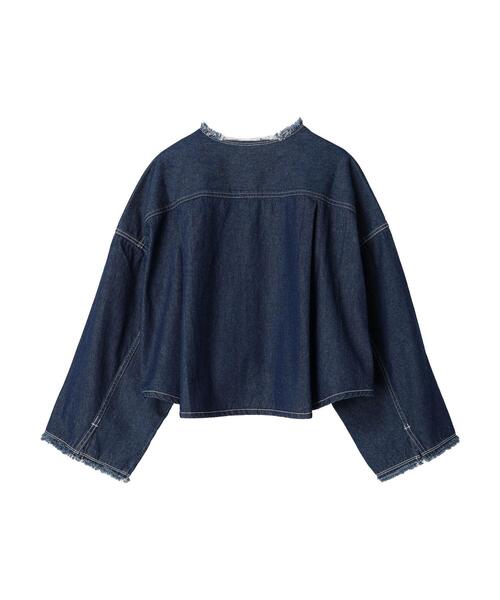earth music&ecology（アースミュージックアンドエコロジー）の「スクエアデニムシャツ（その他アウター・レディース・インディゴブルー・FREE）」の21枚目の写真