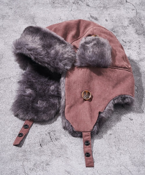 Ruben（ルーベン）の「【Ruben】MIXFUR FLIGHTCAP / ファーフライトキャップ（キャップ・レディース・ブラック/カーキ/ベージュ/ブラウン系・FREE）」の3枚目の写真