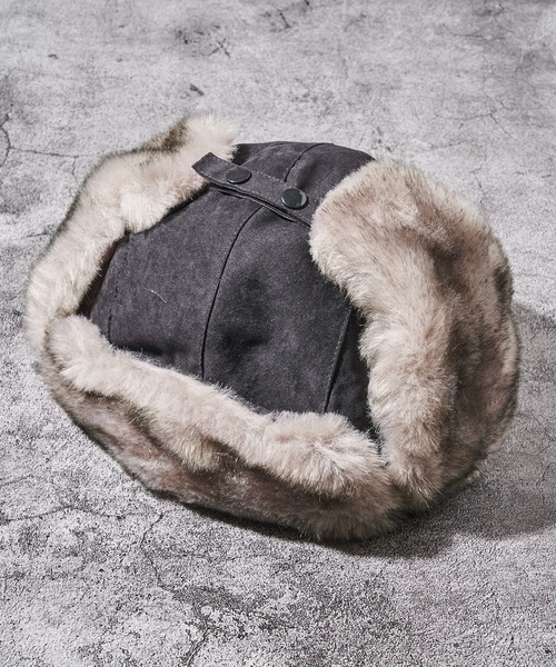 Ruben（ルーベン）の「【Ruben】MIXFUR FLIGHTCAP / ファーフライトキャップ（キャップ・レディース・ブラック/カーキ/ベージュ/ブラウン系・FREE）」の5枚目の写真