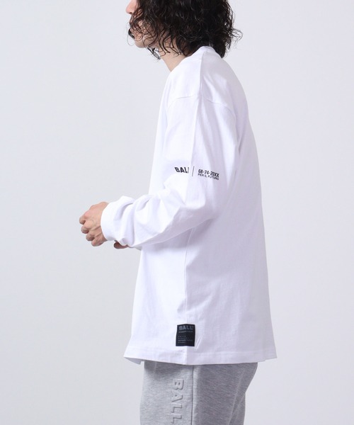 BALL（ボール）の「BALL エンボスロゴ BIGサイズ長袖Tシャツ（Tシャツ/カットソー・メンズ・ブラック/ホワイト・M/L/LL）」の4枚目の写真