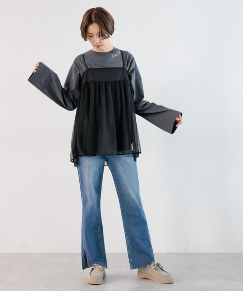 LEPSIM（レプシィム）の「アソートチュールキャミチュニック　974433（キャミソール・レディース・マルチ/ブラック・FREE）」の4枚目の写真