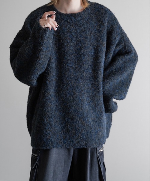 KUUUPY（クーピー）の「Wool Mix Shaggy Knit Pullover - ミックスウール混シャギーニットプルオーバー（ニット/セーター・メンズ・バーガンディー/ライトグレー/ブルー/ブラック/ダークブルー/ブラウン/グリーン/ベージュ/チャコールグレー/オレンジ・SMALL/LARGE/MEDIUM）」の18枚目の写真