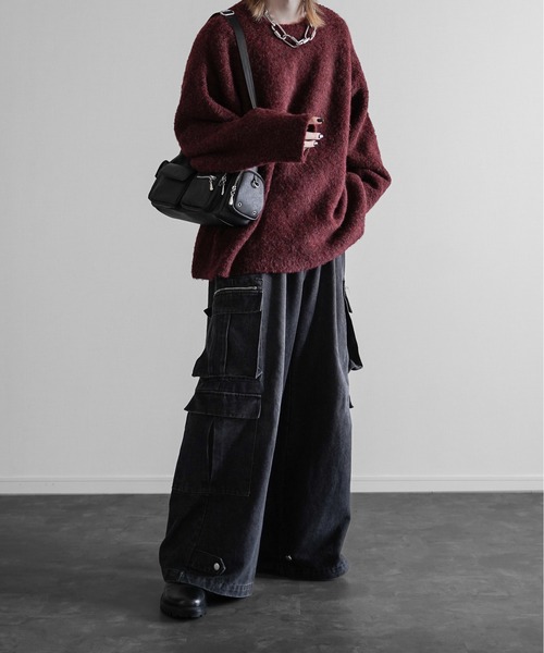 Wool Mix Shaggy Knit Pullover - ミックスウール混シャギー