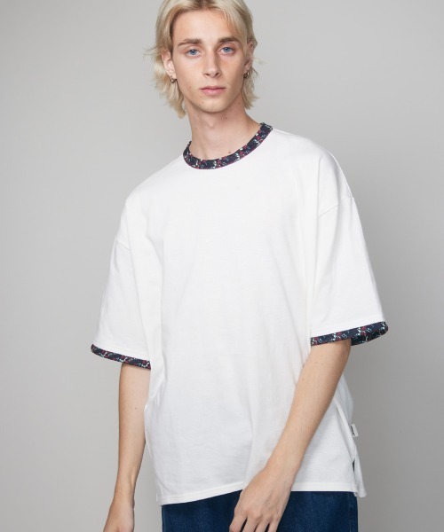 rehacer(レアセル)の「rehacer : Botanical Joint Sleeve CS / ボタニカルジョイントスリーブカットソー(Tシャツ/カットソー・メンズ・ホワイト/ブラック・SMALL/MEDIUM/LARGE/X-LARGE)」の3枚目の写真