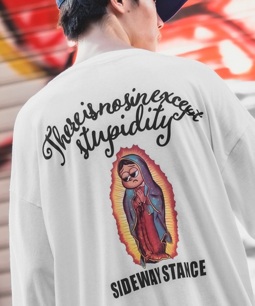 SIDEWAY STANCE(サイドウェイスタンス)の「【SIDEWAY STANCE】ヴィンテージ加工 長袖 ロックTシャツ(Tシャツ/カットソー・メンズ・ブラック系1/ブラック系/ホワイト/ブラック/ホワイト系1/ホワイト系・MEDIUM/X-LARGE/LARGE)」の3枚目の写真