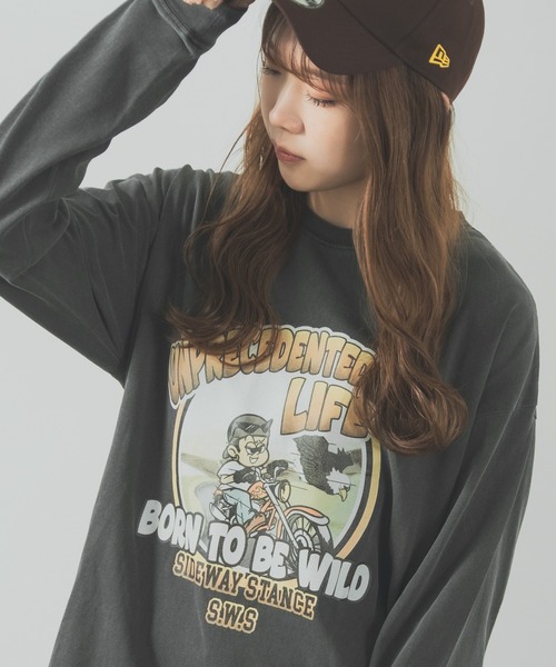 SIDEWAY STANCE(サイドウェイスタンス)の「【SIDEWAY STANCE】ヴィンテージ加工 長袖 ロックTシャツ(Tシャツ/カットソー・メンズ・ブラック系1/ブラック系/ホワイト/ブラック/ホワイト系1/ホワイト系・MEDIUM/X-LARGE/LARGE)」の4枚目の写真