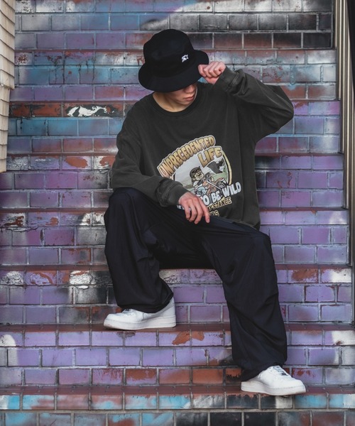 SIDEWAY STANCE(サイドウェイスタンス)の「【SIDEWAY STANCE】ヴィンテージ加工 長袖 ロックTシャツ(Tシャツ/カットソー・メンズ・ブラック系1/ブラック系/ホワイト/ブラック/ホワイト系1/ホワイト系・MEDIUM/X-LARGE/LARGE)」の12枚目の写真