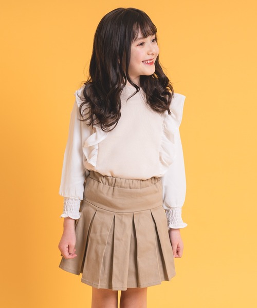 URBAN CHERRY（アーバンチェリー）の「【吸水性・保温性バツグン】ドッキングデザインフリル裏毛トップス（スウェット・キッズ・ベージュ/ブラウン/ブラック・130cm/110cm/150cm/140cm/120cm）」の17枚目の写真