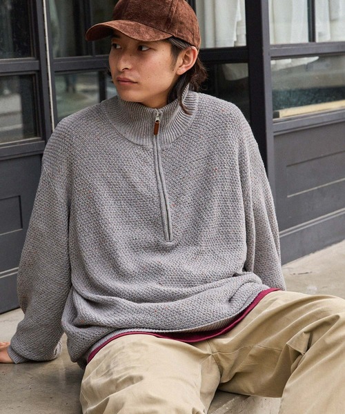 00's「Vintage」総柄 濃ネイビー オーバーサイズ ジップアップ レギュラージップパーカー 10.0oz | メンズ | 1枚 | tsm605s